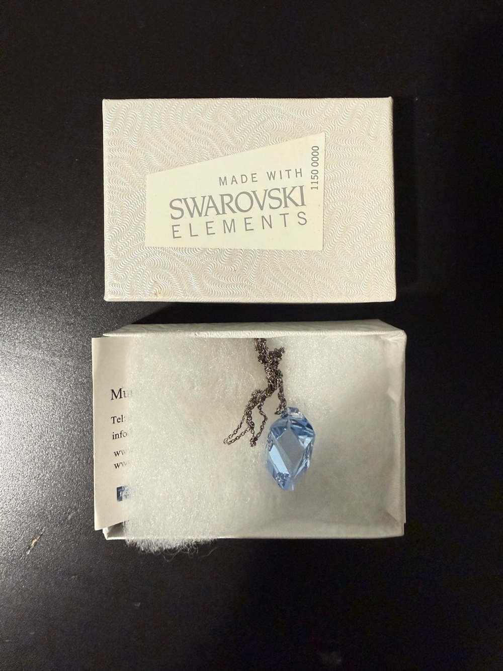 Swarovski Elements Light Blue Crystal Pendant Necklace